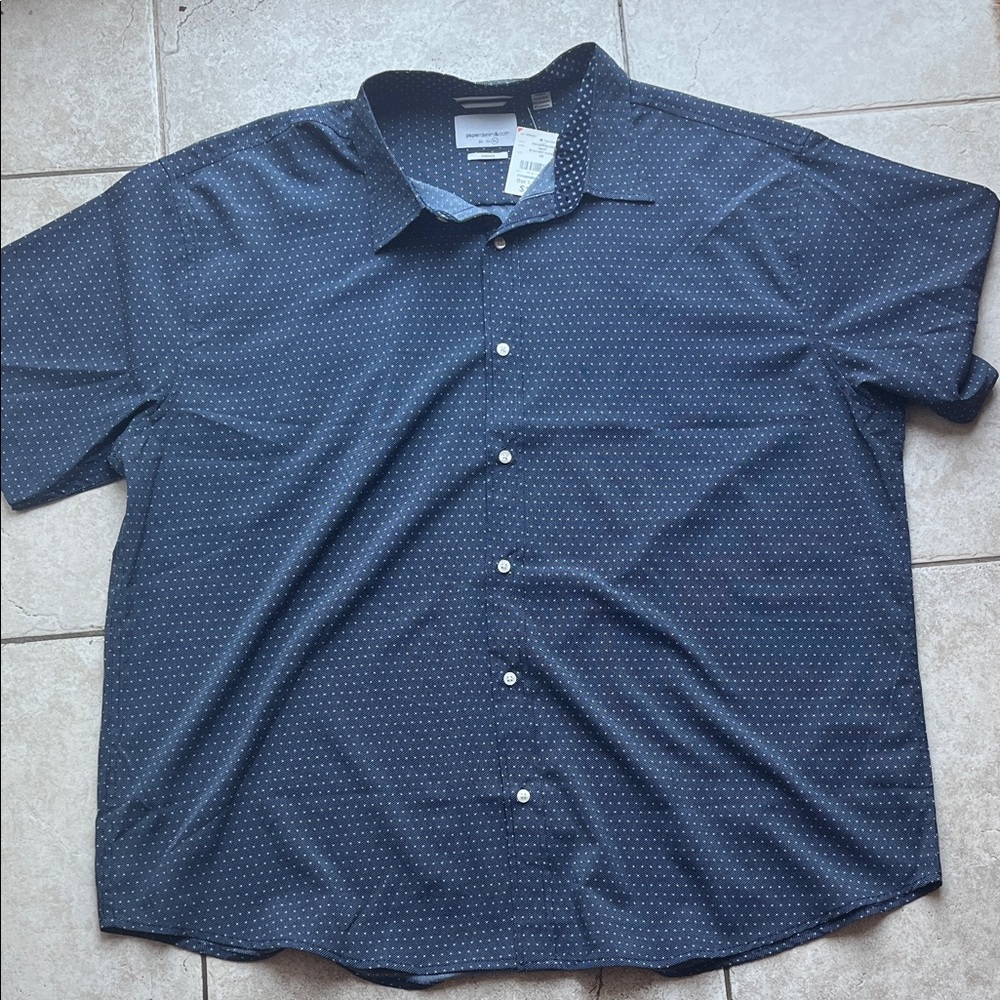 Paper Denim & Cloth Dark Blue Patterned Shirt